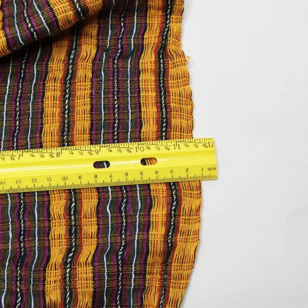 Unbranded Handwoven Striped Scarf Yellow Purple Green Boho Artisan‎ Accessory